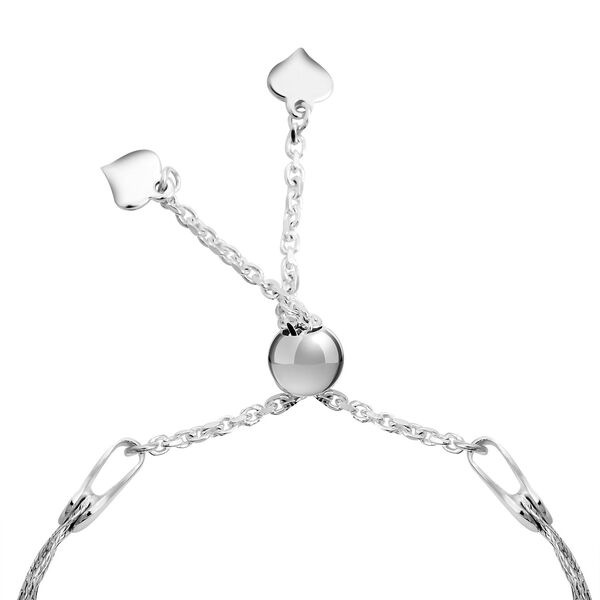 Zartes geflochtenes platiniertes Armband image number 3