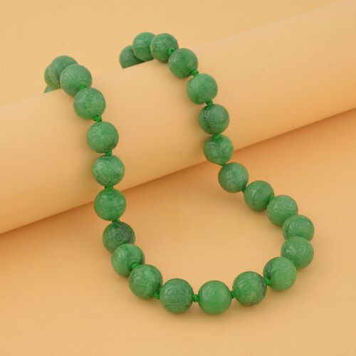 Gefärbte grüne Jade Halskette, (13-15mm), ca. 50 cm, 925 Silber, ca. 684.00 ct image number 1