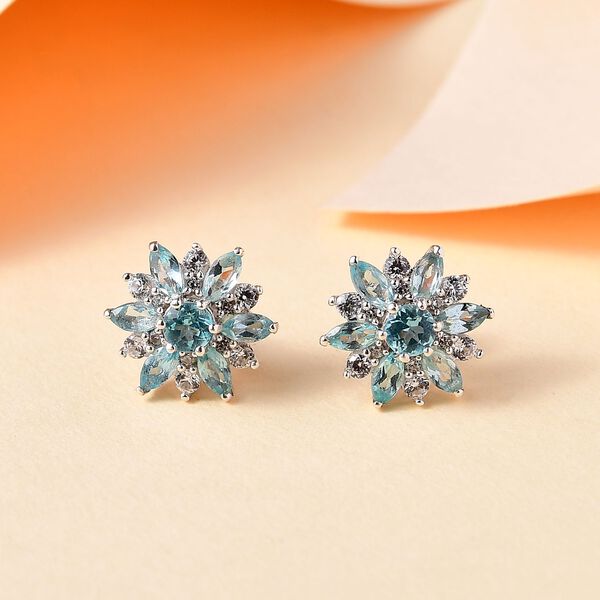 AA Lagunen Apatit und Zirkon Ohrringe - 2,05 ct. image number 2