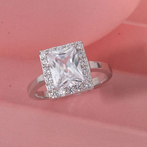 LUSTRO STELLA - Wei&szlig;er Zirkonia Ring 925 Silber rhodiniert (Gr&ouml;&szlig;e 20.00) image number 1