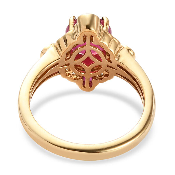 Afrikanischer Rubin und Zirkon-Ring, 925 Silber vergoldet  ca. 2,63 ct image number 6