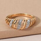 Diamant Ring 925 Silber vergoldet  ca. 0,10 ct image number 1