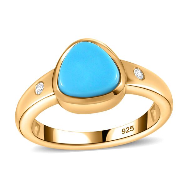 AAA Sleeping Beauty T&uuml;rkis und Moissanit Ring - 1,36 ct. image number 4