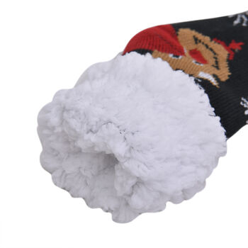 2er-Set W&auml;rmflasche mit Pl&uuml;schbezug, 2000ml und 1 Paar rutschfeste Haus Socken mit Sherpa Futter, Einheitsgr&ouml;&szlig;e 18x32 cm