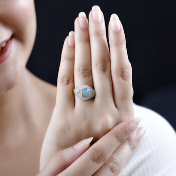 AA nat&uuml;rlicher, &auml;thiopischer Welo Opal, Tansanit und Zirkon-Ring - 2,28 ct.