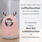 USB-Mini-Bären-Luftbefeuchter mit farbwechselndem Umgebungslicht, rosa image number 6