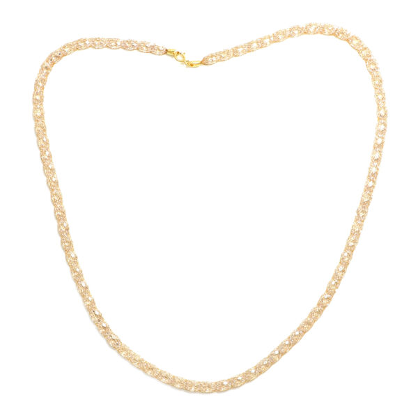 Italienische, toskanische Halskette mit kubischem Zirkonia, ca. 45 cm, 375 Gelbgold image number 0