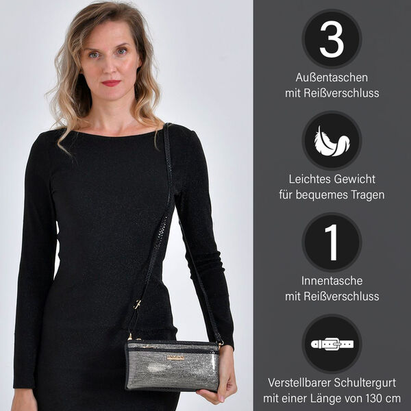 Stylische Sling Crossbody Tasche, Silber image number 4