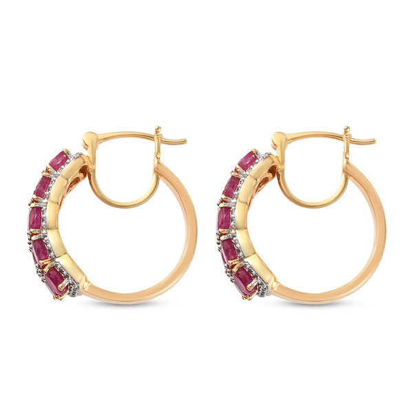 Afrikanische Rubin und Zirkon-Creolen in Silber image number 4