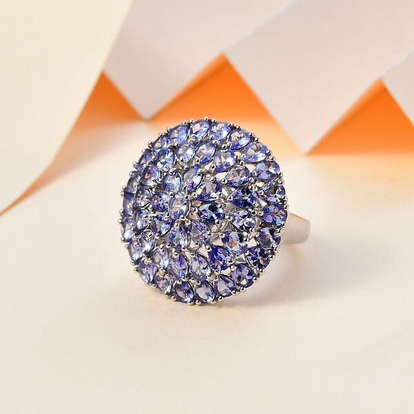 Tansanit Ring, 925 Silber rhodiniert (Größe 18.00) ca. 6.68 ct image number 2