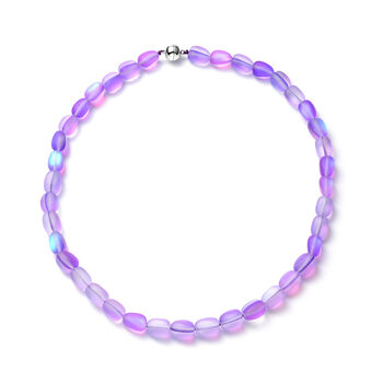 Violette Mystic-Glas Halskette, ca. 50 cm lang, mit Magnetschloss
