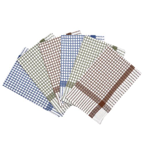 Set of 6 cotton woven kitchen towel Size-35x55 cms Color - Green