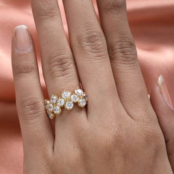 LUSTRO STELLA - feinster Zirkonia-Ring, 925 Silber vergoldet image number 3