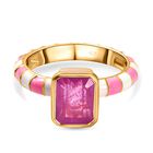 Ilakaka Rosa Saphir(Fissure gefüllt) Solitär Ring 925 Silber vergoldet (Größe 16.00) ca. 2,53 ct