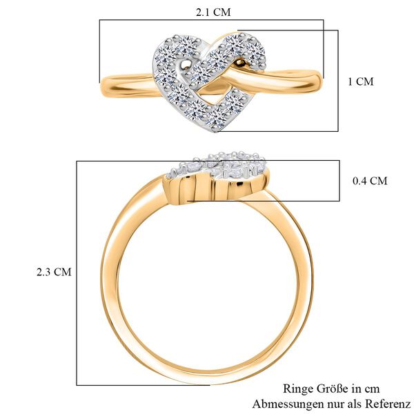 LUXURIANT DIAMOND - Lab Grown Diamant SI-GH Ring 925 Silber 750 Gelbgold Vermeil (Größe 18.00) ca. 0.35 ct image number 6