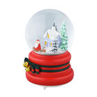 Schneekugel mit Musik und Licht, Weihnachtsmann und Haus, Größe: 15x10 cm  image number 1