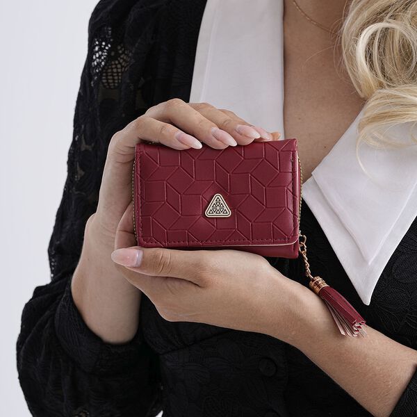 PU-Geldb&ouml;rse mit RFID-Schutz, 11x8x4cm, Rot image number 3