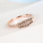 Champagner Diamant Ring 925 Silber Roségold Vermeil image number 1