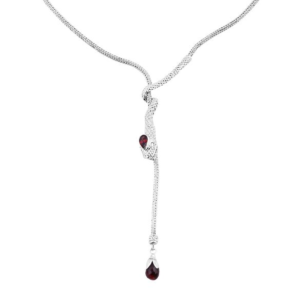 Roter Granat Halskette ca. 45 cm 925 Silber ca. 5,48 ct. image number 3