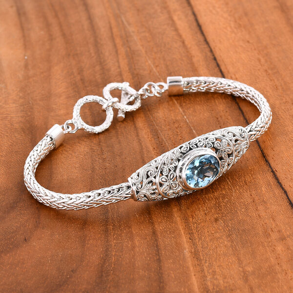 Royal Bali Kollektion - Himmelblaues Topas Armband, 20cm - 6,33 ct. image number 2