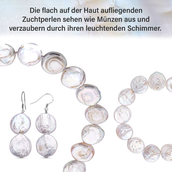 K&ouml;nigin der Edelsteine- S&uuml;&szlig;wasserzucht M&uuml;nz-Perlen Schmuckset image number 4
