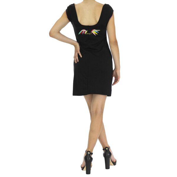 DESIGUAL, Kleid mit kurzen Ärmeln und Blumendruck, Schwarz und Weiß, Größe 38 image number 3