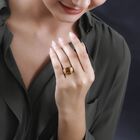 Citrin, weißer Zirkon Ring, 925 Silber vergoldet (Größe 19.00) ca. 7.07 ct image number 2