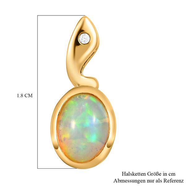 AA nat&uuml;rlicher, &auml;thiopischer Opal und Zirkon-Anh&auml;nger in Silber image number 6