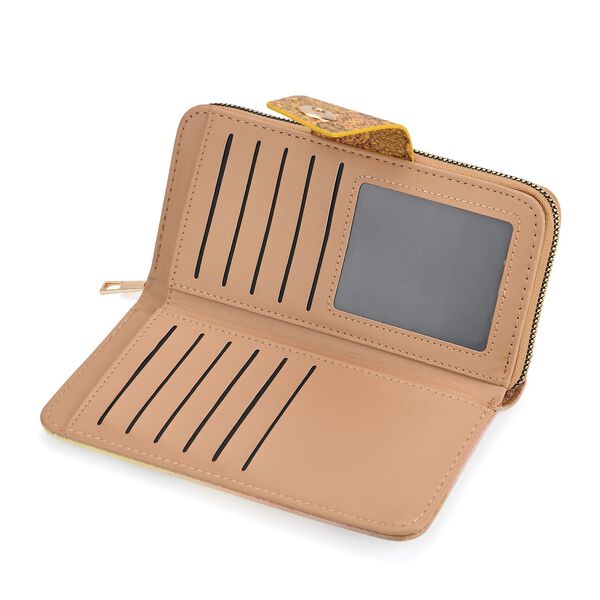 Langportemonnaie, RFID-Schutz, 19x4x9cm, Gelb Multicolor, Alphonse-Mucha-Motiv. image number 6