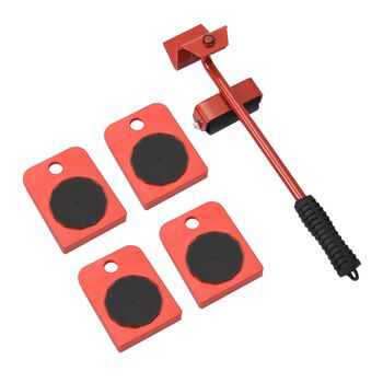 5er-Set M&ouml;belroller, Gr&ouml;&szlig;e: 7,8x10 cm und 7x34 cm, Rot