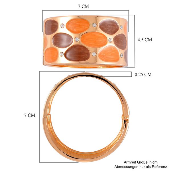 Emailliertes Pebble-Muster-Armreif, Weißer Kristall, ca. 18 cm image number 6