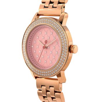 WILLIAM HUNT - Schweizer Uhrwerk, Saphirglas, Moissanit, Uhren 316L Edelstahl IP Rosa Plattierung