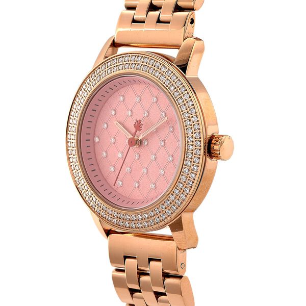 WILLIAM HUNT - Schweizer Uhrwerk, Saphirglas, Moissanit, Uhren 316L Edelstahl IP Rosa Plattierung image number 3