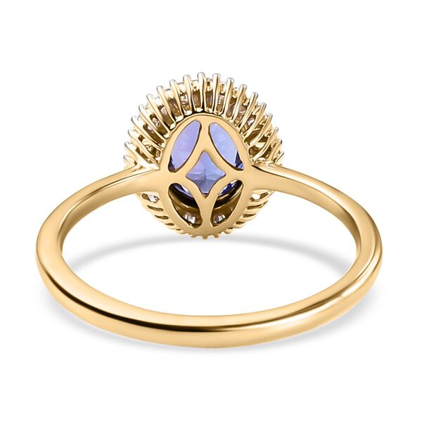 AAAA Tansanit und Diamant-Ring, 916 Gold  ca. 1,48 ct image number 6