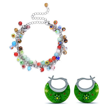 Grune Murano-Stil Set