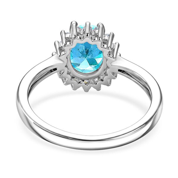 Wei&szlig;er Zirkonia, Blaues Glas Ring Nickelfreies Messing (Gr&ouml;&szlig;e 19.00) image number 5