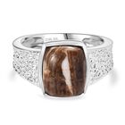 Der Schimmer der Natur - Erdnuss Holz Jaspis Ring Edelstahl (Größe 18.00) ca. 3.50 ct