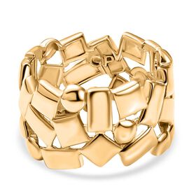 GP Royal Art Deco  - Kollektion - Kanchanaburi Blauer Saphir Ring 925 Silber 750 Gelbgold Vermeil (Größe 17.00)