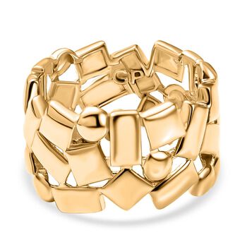 GP Royal Art Deco  - Kollektion - Kanchanaburi Blauer Saphir Ring 925 Silber 750 Gelbgold Vermeil (Gr&ouml;&szlig;e 17.00)