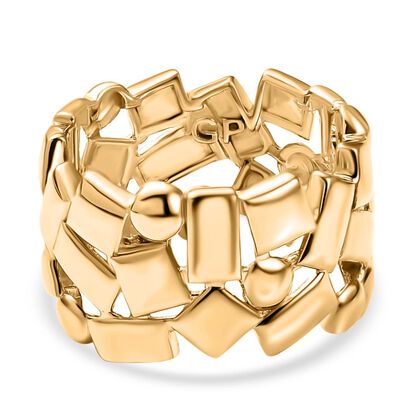 GP Royal Art Deco  - Kollektion - Kanchanaburi Blauer Saphir Ring 925 Silber 750 Gelbgold Vermeil (Gr&ouml;&szlig;e 17.00)