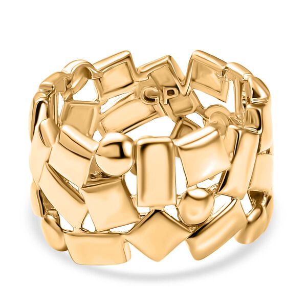 GP Royal Art Deco  - Kollektion - Kanchanaburi Blauer Saphir Ring 925 Silber 750 Gelbgold Vermeil (Gr&ouml;&szlig;e 17.00)