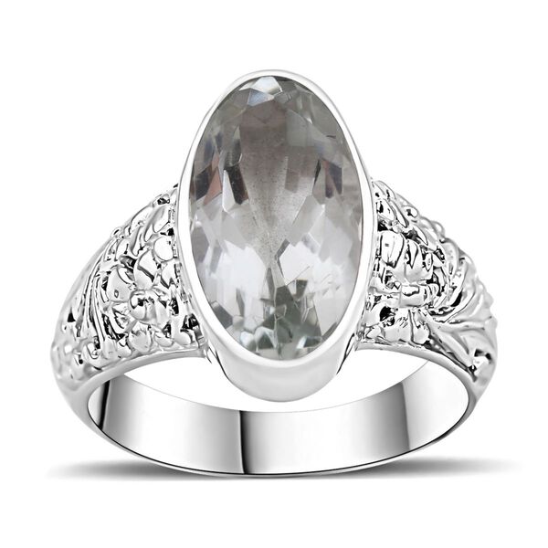 Royal Bali - Prasiolite Ring, 925 Silber, (Gr&ouml;&szlig;e 17.00), ca. 6.89 ct