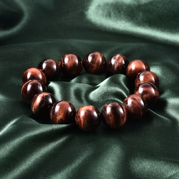 Rotes Tigerauge Armband ca. 17,8-19 cm flexibel lange 925 Silber ca. 433,5 Ct image number 2