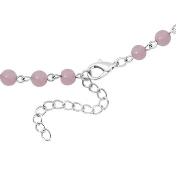 Rosenquarz Halskette ca. 45 cm+5 cm Extender, ca. 86.15 ct
