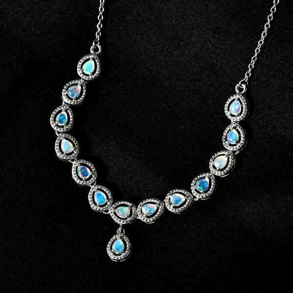 AA nat&uuml;rliche &auml;thiopische Welo Opal-Halskette 45cm- 1,55 ct. image number 3