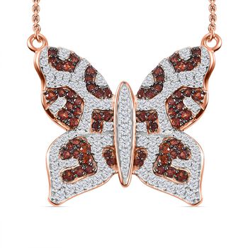 GP Trionfo Kollektion - Champagner Zirkon Halskette ca. 45 cm 925 Silber 750 Ros&eacute;gold Vermeil ca. 3.30 ct