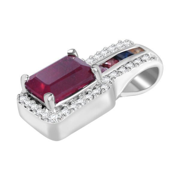 AA afrikanischer Rubin, mehrfarbiger Saphir und Zirkon-Anhänger - 2,75 ct. image number 2