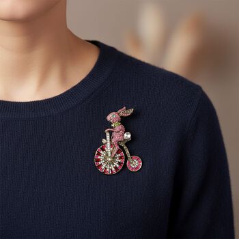 Mehrfarbiger Kristall Brosche Antikes Gold