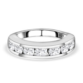 88 Facetten Moissanit-Ring, 925 Silber platiniert  ca. 1,61 ct