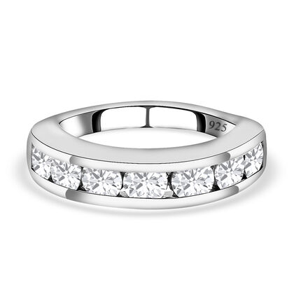 88 Facetten Moissanit-Ring, 925 Silber platiniert (Gr&ouml;&szlig;e 19.00) ca. 1,61 ct